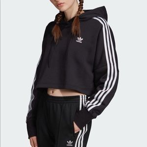 Black Adidas Cropped Hoodie